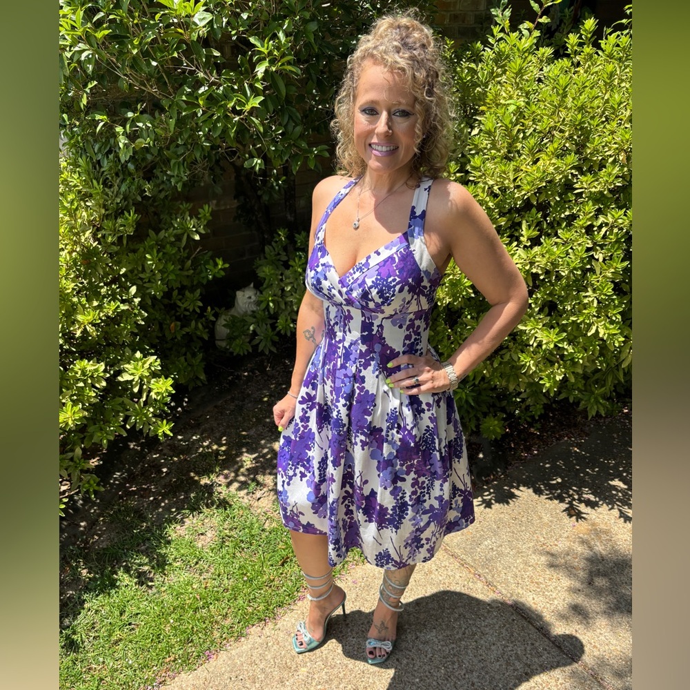 Floral Purple and White Women's Dress